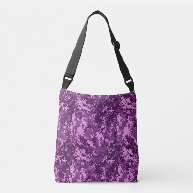 Stylish Liquid Asbstract Art Purple Crossbody Bag (Front)
