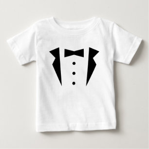 Stylish Little Gentleman Tuxedo With Black Bow Tie Baby T-Shirt