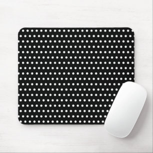 Stylish Little White Dots Pattern On Black Mouse Mat