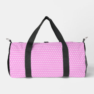 Stylish Little White Dots Pattern On Cute Pink Duffle Bag