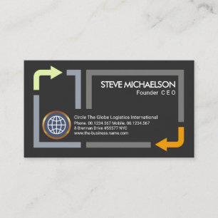 Stylish Logistics Transport Border Freight Owner Business Card