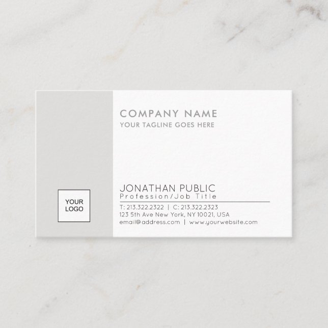 Stylish Logo Plain Corporate Modern Professional Business Card (Front)