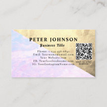 Stylish Look Name Customise White Marble QR Code