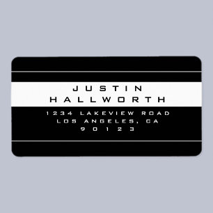 Stylish Looking Black & White Return Address Label