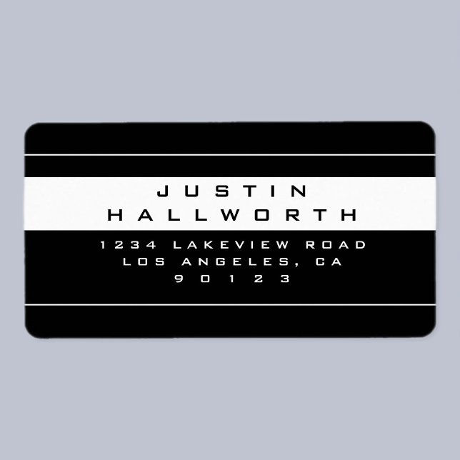 Stylish Looking Black & White Return Address Label (Creator Uploaded)