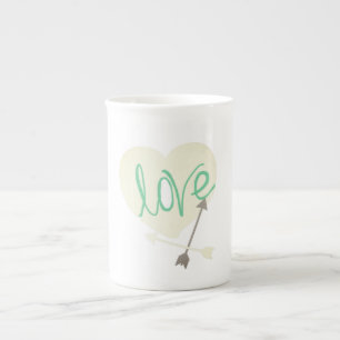 Stylish Love Heart Arrows Coffee Tea Mug Cup