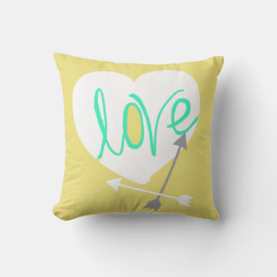 Stylish Love Heart Arrows Throw Pillow Cushion
