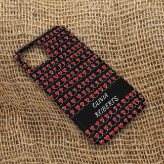 Stylish Loves Red Hearts Pattern Personalised Case-Mate iPhone 14 Case