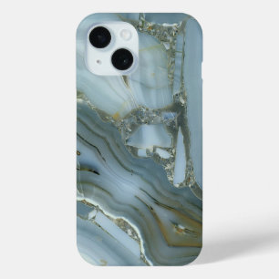 Stylish Luxurious Timeless Grey Gold Marble iPhone 15 Case