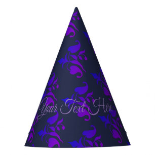 Stylish Luxury Pattern Royal Neon Blue Paper Hat