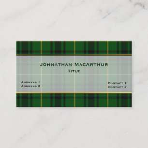 Stylish MacArthur Clan Plaid Custom Business Card