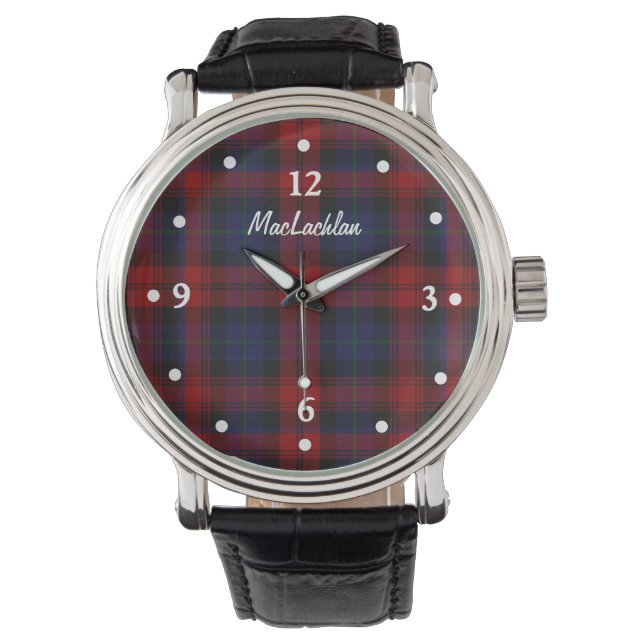 Stylish MacLachlan Plaid Faced Custom Watch (Front)