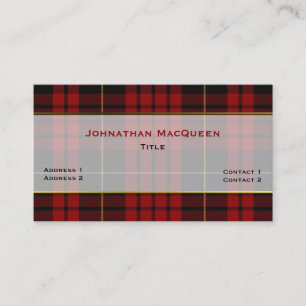Stylish MacQueen Clan Plaid Custom Business Card