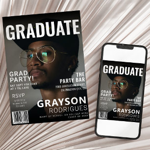 Stylish Magazine Cover   Graduation Party Invitation