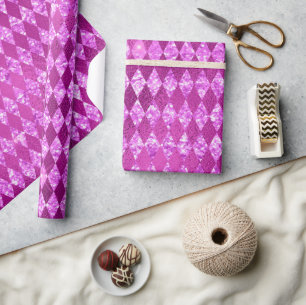Stylish Magenta Pink Shimmer Glitter Diamonds Wrapping Paper