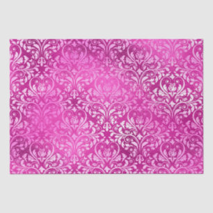 Stylish Magenta Pink Shimmer Glitter Filigree Tissue Paper