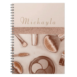 Stylish Make Up collection  in Bronze Glitter Notebook