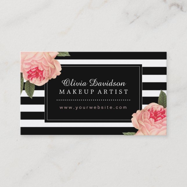 Stylish Makeup Artist Business Cards (Front)