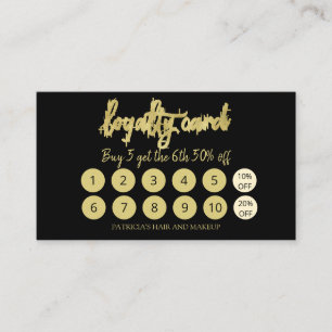 Stylish Makeup Artist Hair Salon 10 Loyalty Card