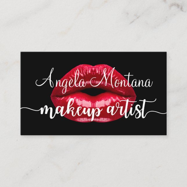 Stylish Makeup Artist Promotion Business Card (Front)