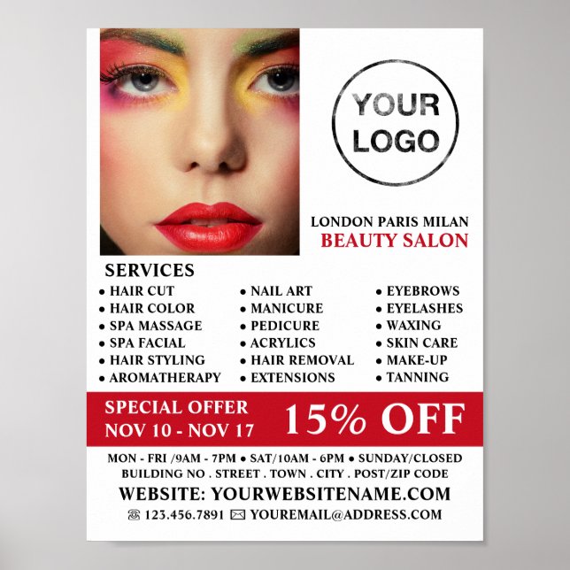 Stylish Makeup Design, Beautician, Beauty Salon Poster (Front)