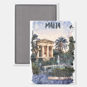 Stylish Malta Mediterranean Vintage Travel Magnet