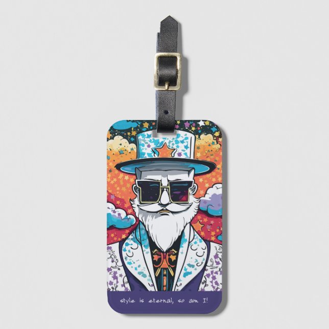 Stylish Man Luggage Tag (Front Vertical)