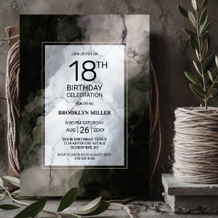 Stylish Marble 18th Birthday Party Invitation