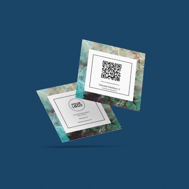 Stylish Marble Abstract Modern Grunge Square Business Card (Creator Uploaded)