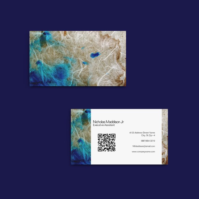 Stylish Marble Abstract Modern Grunge Turquoise Business Card (Creator Uploaded)