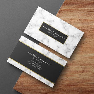 Stylish Marble and Faux Gold Foil Business Card