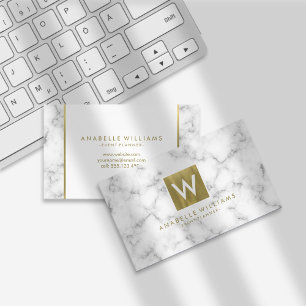 Stylish Marble and Gold Printed Texture Business Card