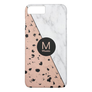 Stylish Marble and Rose Gold Pattern with Monogram iPhone 8 Plus/7 Plus Case