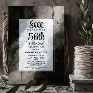 Stylish Marble Any Age Surprise Birthday Party Invitation