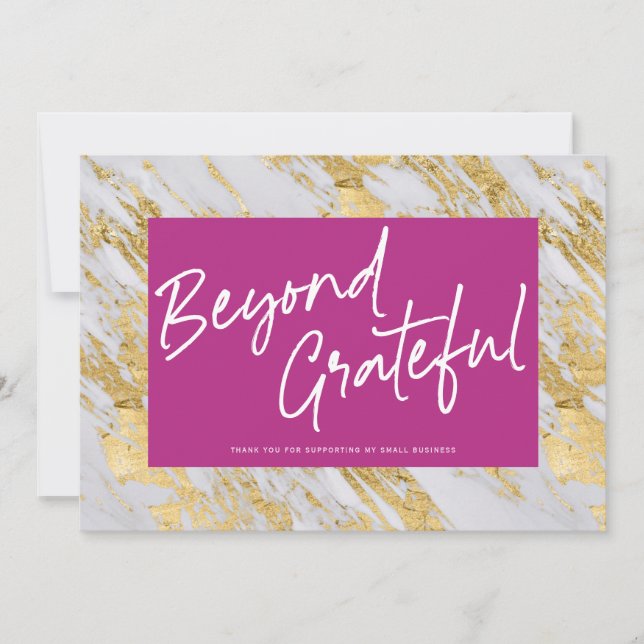 Stylish Marble, Modern, Beyond Grateful-Business   Thank You Card (Front)