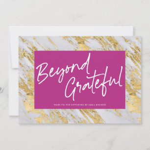 Stylish Marble, Modern, Beyond Grateful-Business Thank You Card