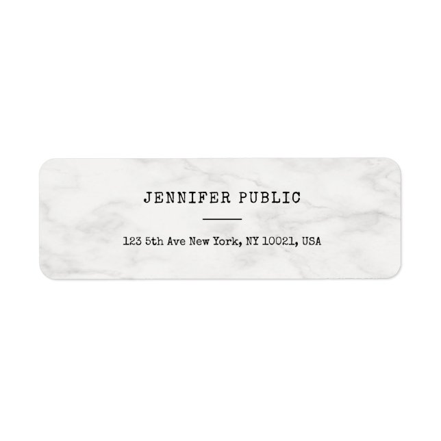 Stylish Marble Modern Simple Personalised Template (Front)