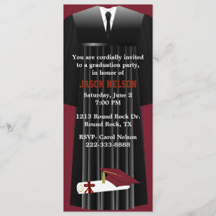 Stylish Maroon Graduation Party Invitation