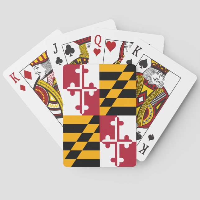 Stylish Maryland State Flag Decor Playing Cards (Back)