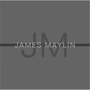 Stylish Masculine Dark Grey Name & Monogram