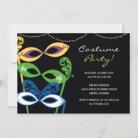 Stylish Masks Costume Party Invitation