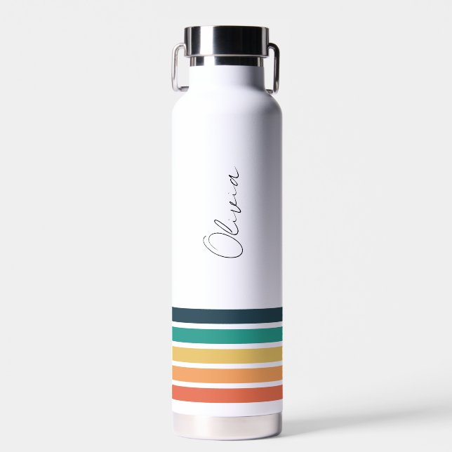 Stylish Matching Colour Stripes Water Bottle (Front)