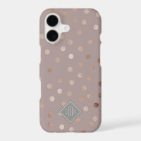 Stylish Mauve Glitter Dots with Your Monogram