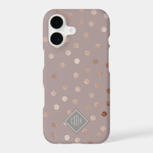 Stylish Mauve Glitter Dots with Your Monogram