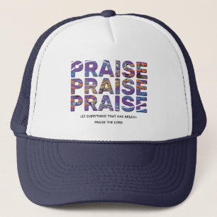Stylish Mauve PRAISE Music Notes Christian Trucker Hat