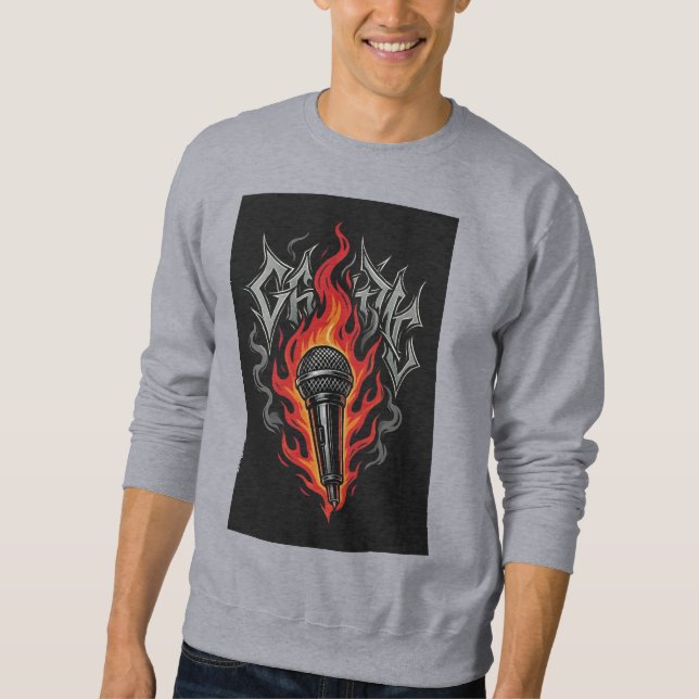 Stylish Men’s Sweatshirt: Mic Drop Graffiti Sweatshirt (Front)