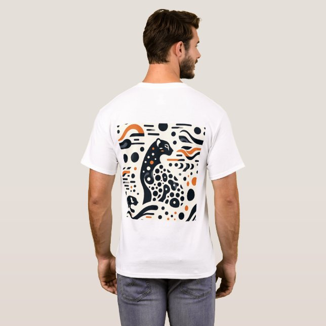 Stylish Men's T-Shirt with Minimalist Cheetah Spot (Back Full)
