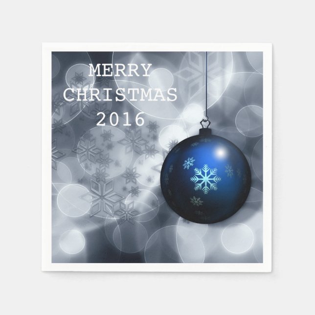 Stylish Merry Christmas Happy Holiday 2016 Napkin (Front)