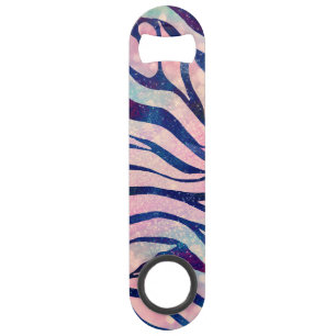 Stylish Metallic Blue & Holographic Zebra Print