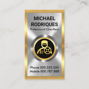 Stylish Metallic Chauffeur Driver Business Card